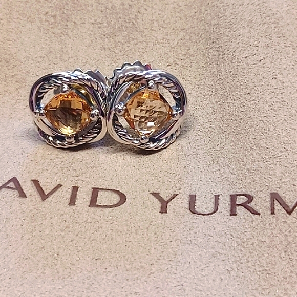 David Yurman Jewelry - 🌟  David Yurman Morganite Sterling Silver Infinity Stud Earrings Morganite w/ID